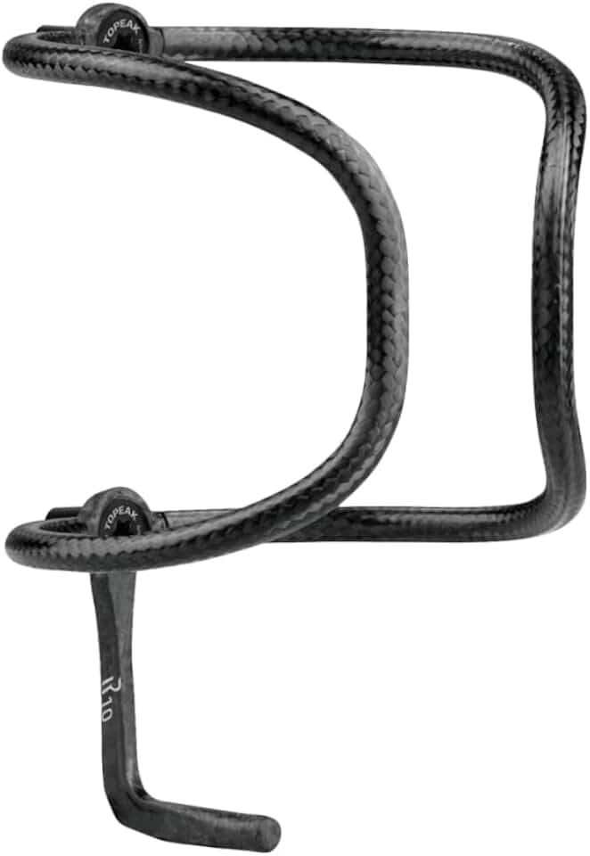 Topeak Feza Cage R10 Road – Tubular Carbon Fiber Water Bottle Cage, Ultra-Light 10g, Matte Black Finish, Includes Bolts & Bottle Glide