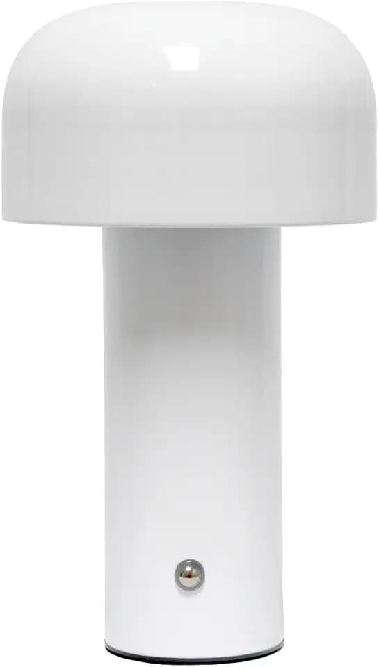 Simple Designs LD1070-WHT 8.26" Mushroom Magic Mini Dome Dimming LED Touch Lamp, Portable and Rechargeable, White