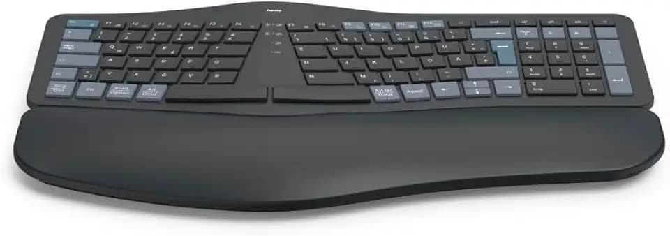 Hama ergonomische Tastatur kabellos, Multi-Device 1x Funk, 2X Bluetooth