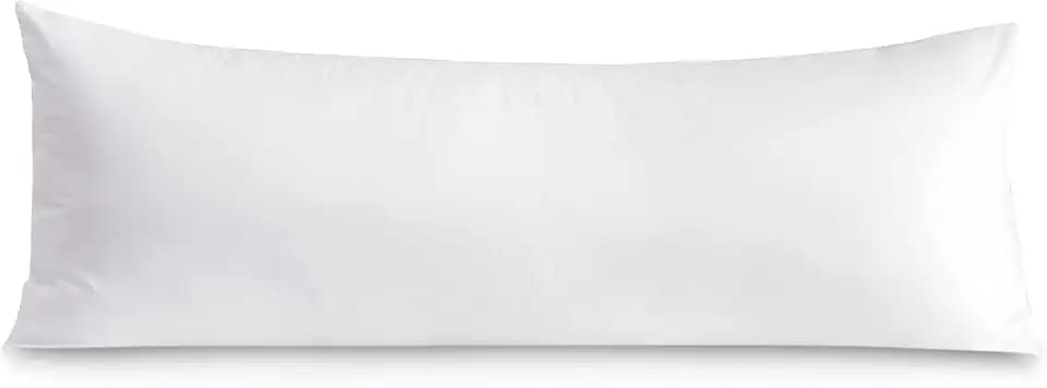 Leeden 100% Cotton Body Pillow Cover 21x54, Envelope Closure, White