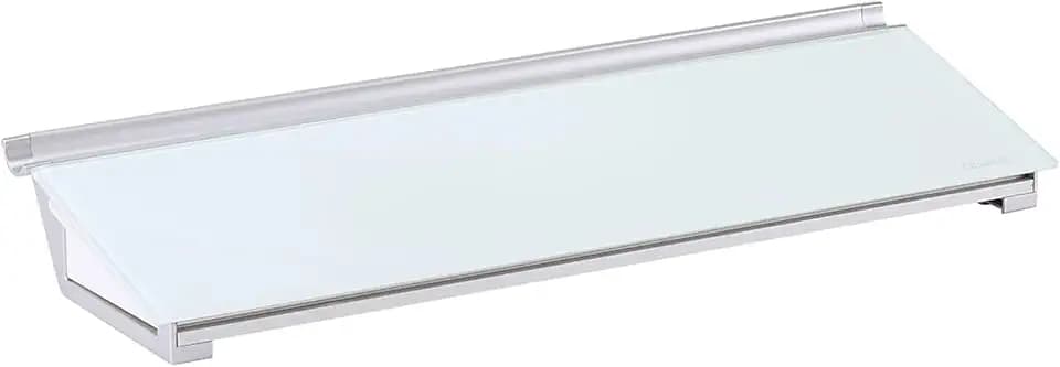 Quartet Glass Dry Erase White Board, Desktop Computer Pad for Notetaking, 18" x 6" Whiteboard, Clean Erase Surface with Storage, 1 Dry Erase Marker, White Surface (GDP186)