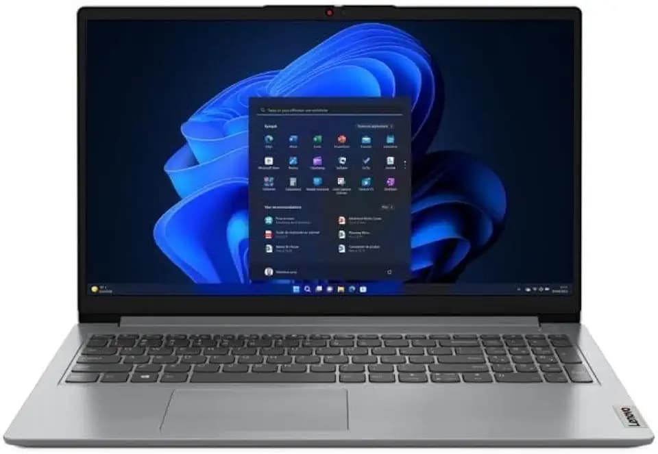 Lenovo IdeaPad 1 15IJL7-15.6" FHD Laptop (Intel Celeron N5400, 4 GB RAM, 128 GB SSD, Intel UHD Graphics, Windows 11S) Französisch AZERTY-Tastatur - wolkgrau