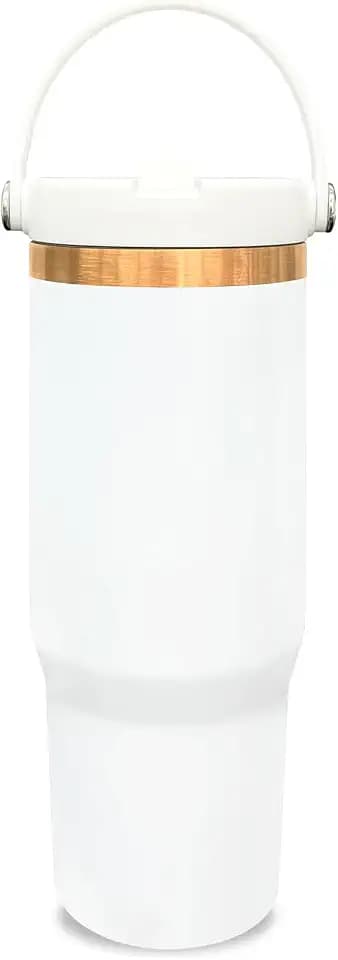 30 oz Tumbler Bulk with Top Handle and Flip Straw White, 1 Pack