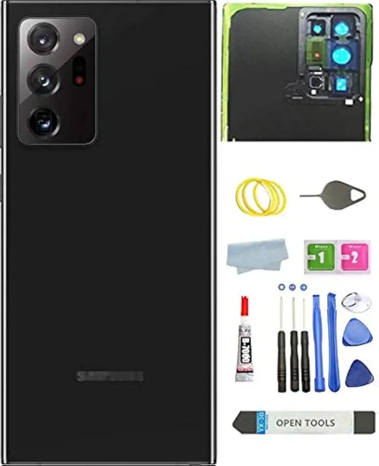 Galaxy Note 20 Ultra Back Glass Cover Housing Door Replacement for Samsung Galaxy Note 20 Ultra 5G + Tools (Note20 Ultra-Mystic Black)