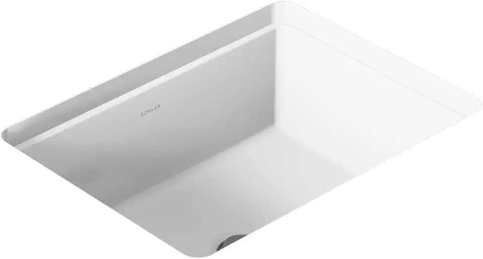 KOHLER Verticyl 17" Undermount Bathroom Vanity Sink With Overflow Drain, Undermount Bathroom Sink, White