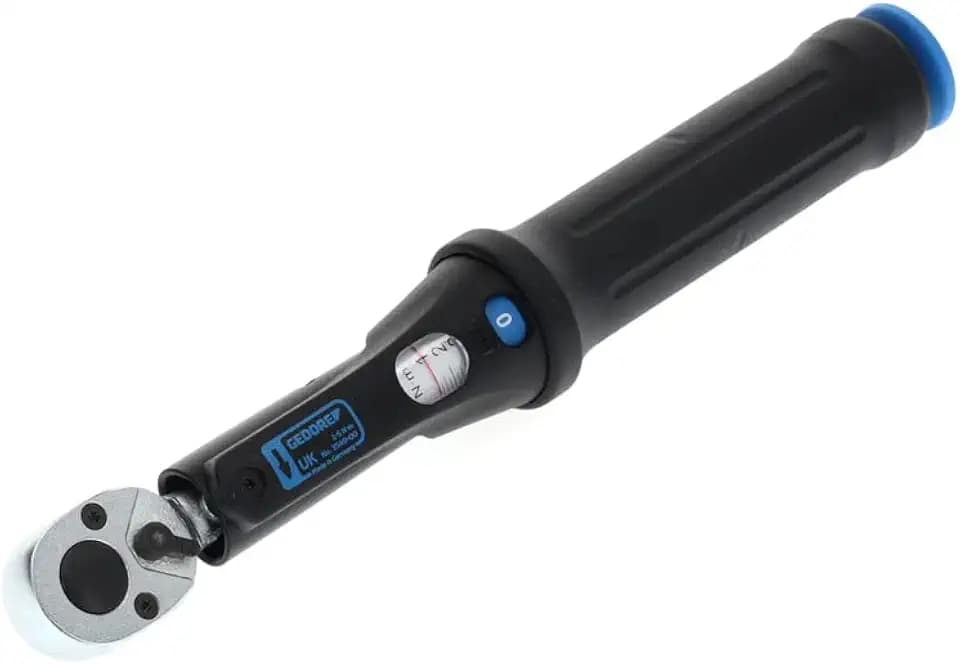 GEDORE Torcoflex Drehmomentschlüssel, 1/4 Zoll, 1-5 Nm, Mit Hebel-Umschaltknarre, Stahlrohr, Schwarz/Blau
