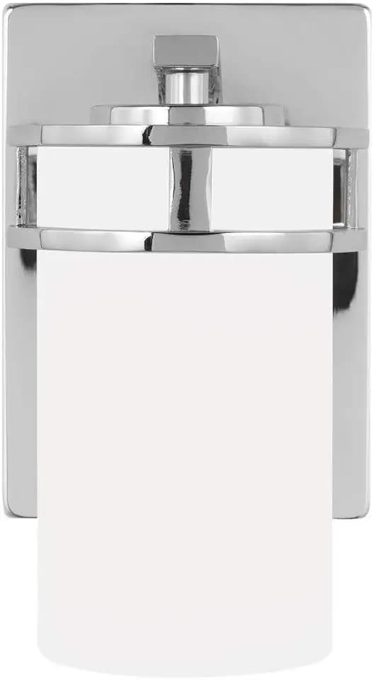 Generation Lighting 4121601-05 1-Light Robie Bath Fixture Wall Lamp Chrome 4121601-05, Bathroom Light Fixture for Home Decor, Vanity Light Fixture Uses A19 Standard or LED Light Bulbs