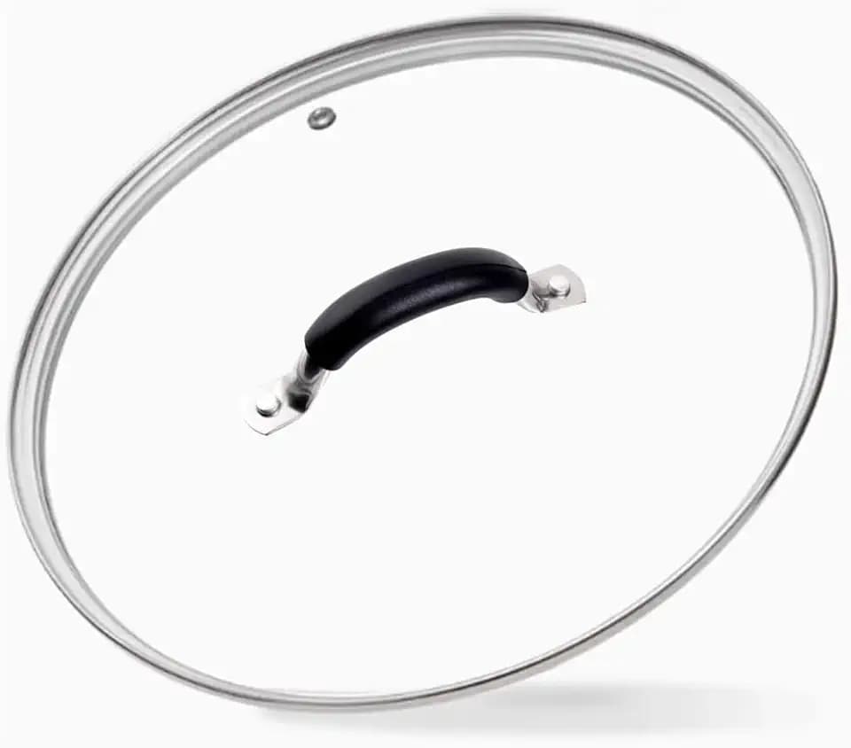 10.25 Inch Tempered Glass Lid for Lodge 10.25" Cast Iron Skillets & 5QT Dutch Ovens -Stainless Steel Handle and Rim (10.25 INCH LID)