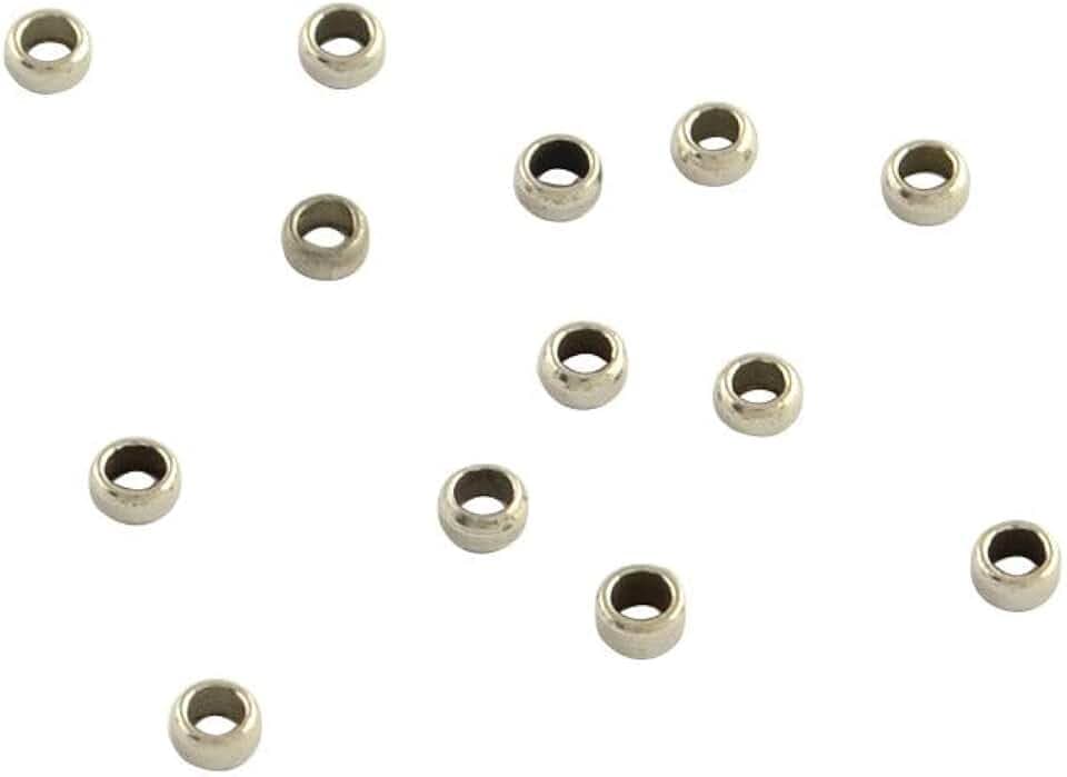 ARRICRAFT 1000pcs 2x1mm Stainless Steel Crimp Beads Rondelle Round Loose Beads Jewelry Making Findings for Bracelet Necklace