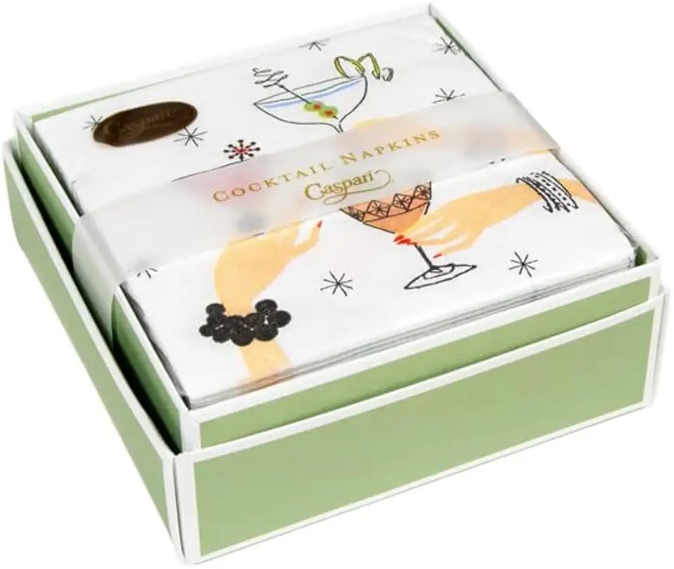 Caspari Aperitivo Boxed Cocktail Napkins - 40 Per Box