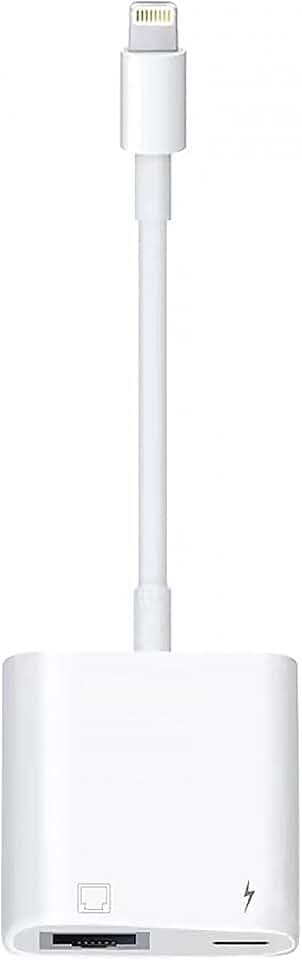 Lightning auf RJ45 Ethernet-LAN-Netzwerkadapter mit Ladeanschluss für ausgewählte iPhones, iPad-Modelle, 100 Mbit/s, Plug-and-Play