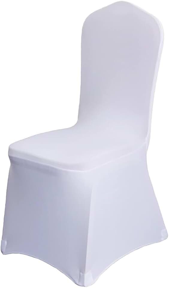 100 Pcs White Washable Removable Universal for Wedding Party Dining Banquet Polyester Spandex Stretch Slipcovers Chair Covers