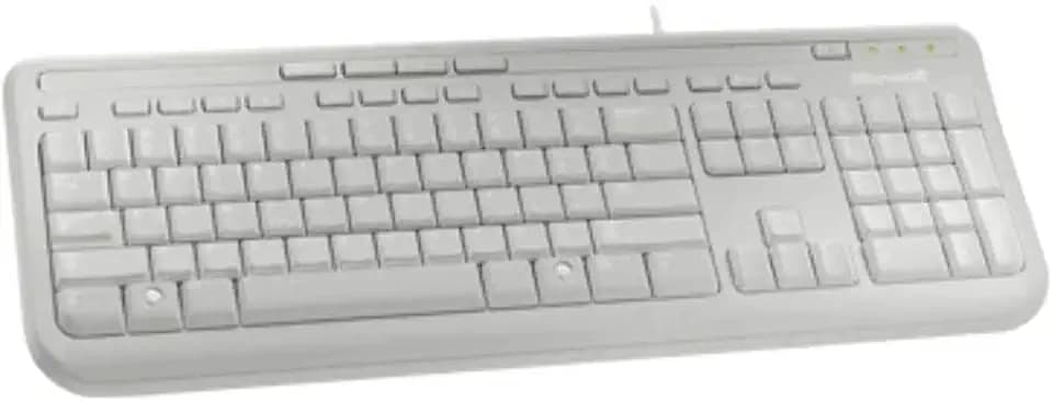 Microsoft Wired Keyboard 600, White Tastatur USB Weiß - Tastaturen (White, Verkabelt, USB, Weiß)
