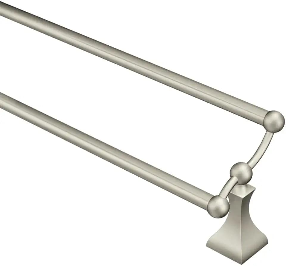 Moen DN8322BN Retreat 24-Inch Wall Mount Bathroom Double Towel Bar, Brushed Nickel