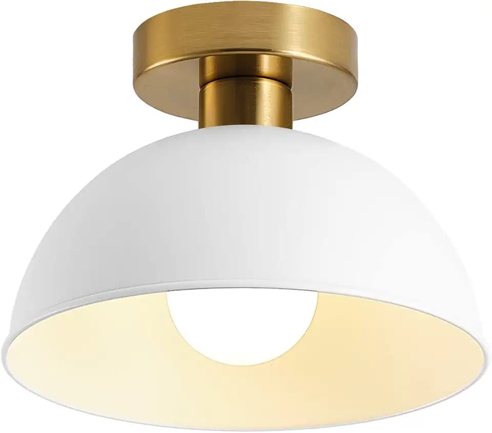 Semi Flush Mount Ceiling Light, Modern Ceiling Light Fixture for Kitchen Island Dining Room Foyer Hallway Porch Barn Loft,10in
