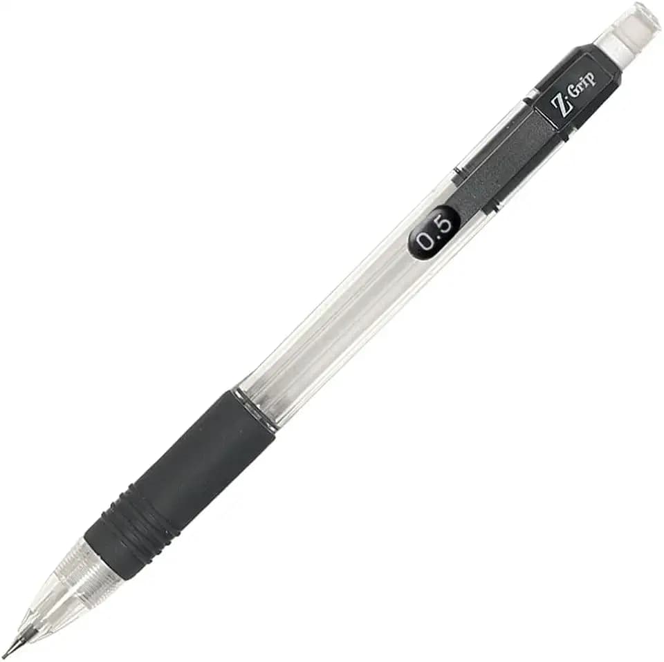 Zebra Pen Z-Grip Mechanical Pencil, 0.5mm Point Size, HB #2 Graphite, Black Grip, 12 Pack (52310)