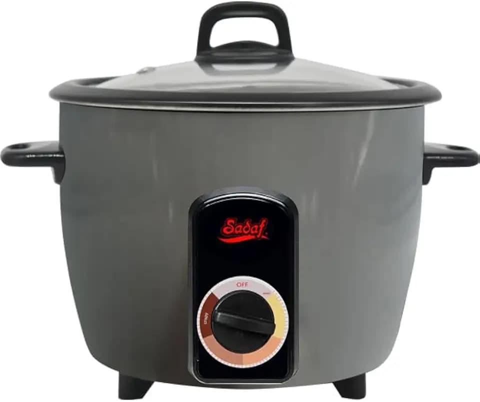 Sadaf One-Touch Automatic Rice Cooker – Electric Persian Rice & Tahdig Cooker - Non-Stick Inner Pot & Auto Shut-Off - Easy to Use Rice Maker - Middle Eastern Cuisine - 15 Cups
