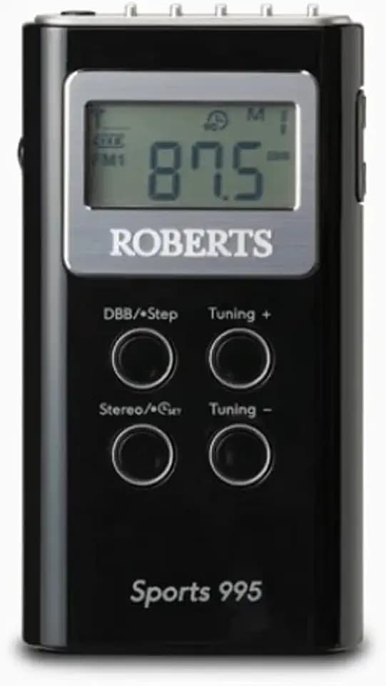 Roberts Sports 995 Personal Radio, tragbar, FM/AM, Retro-Radio, Schwarz