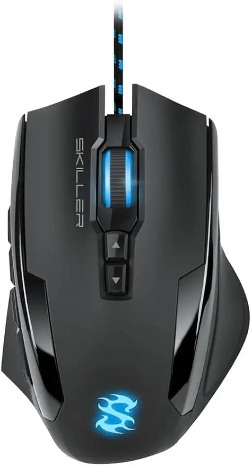 Sharkoon Skiller SGM1 Gaming Maus mit Makrotasten (10800 DPI, RGB-Beleuchtung, 12 Tasten, Weight-Tuning-System und Software) schwarz