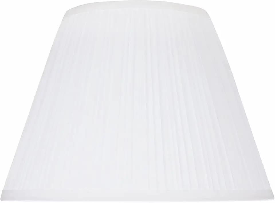 Aspen Creative 33011A Transitional Empire Shape Spider Construction Lamp Shade in White Tetoron Cotton, 7" Top x 13" Bottom x 9-1/2" Slant Height