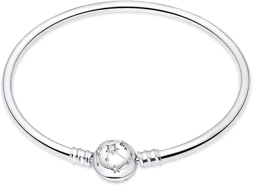 HappyStar 925 Sterling Silver Charm Bracelet for Pandora Charms, Snake Chain Bracelet Gift for Women(With a spacer bead)