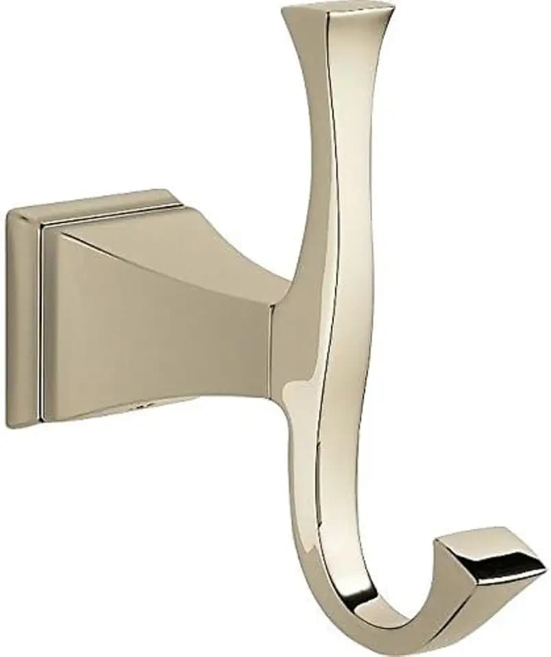 DELTA FAUCET 75135-PN Dryden Double Robe Hook, 5.00 x 1.75 x 1.75 inches, Polished Nickel
