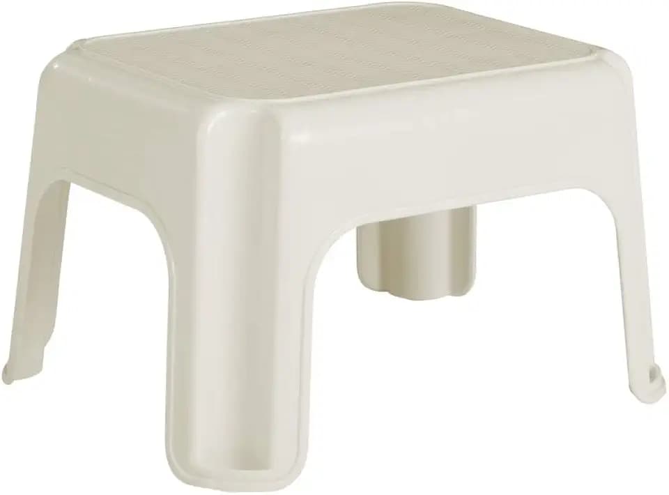 Rubbermaid Roughneck Step-Stool, Bisque, Lightweight, Holds up to 300 pounds, Ideal for Kitchen-Bath, Skid-Resistant