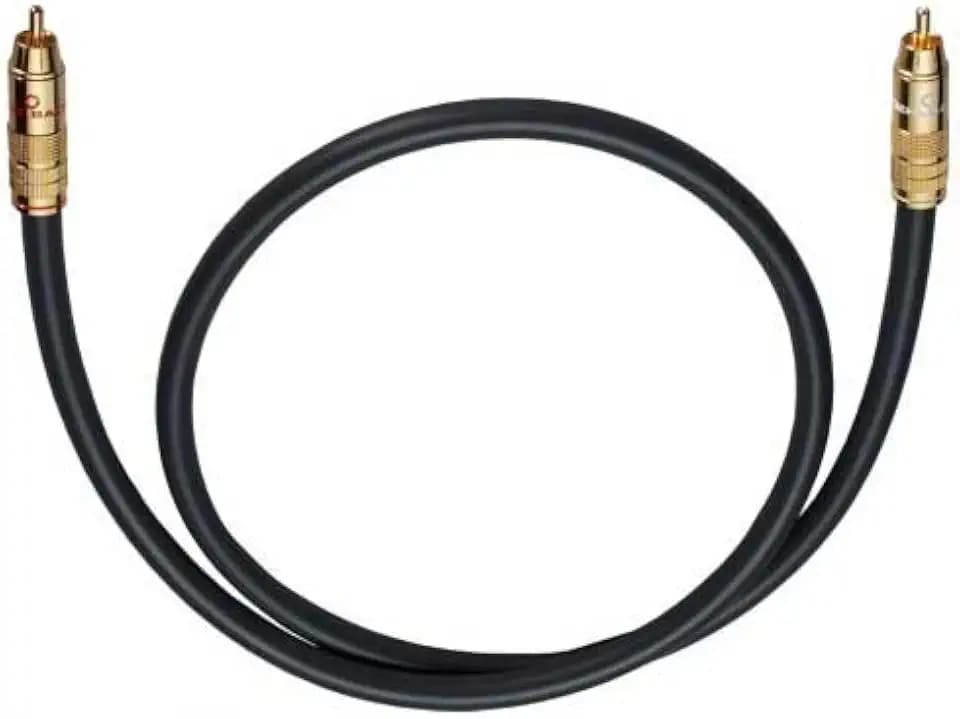 OEHLBACH NF 214 Subwoofer-Kabel - Hochwertiges Cinch-Kabel für kraftvollen Bass, versilberte Kupferleiter (SPOFC), 24kt. vergoldete Kontakte, optimale Signalübertragung, 10 Meter, Anthrazit