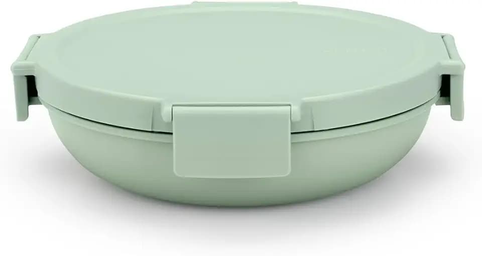 Brabantia Make & Take Lunch Bowl (Jade Green) 100% Leakproof, Convenient Flat Design, Microwave & Freezer Safe, Pasta, Noodles, Meal Prep Container, 34oz