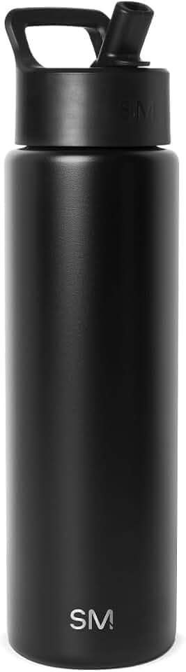 Simple Modern Insulated Water Bottle with Straw | 30oz | Black