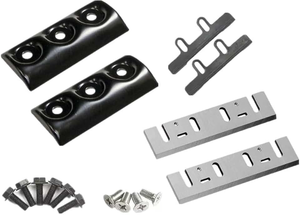 3-1/4" 82mm Carbide Planer Blades+Blade Clamps Kti Replacement for Makita N1900B KP0800 LXPK01,DeWalt CP580 D26676, D26677K DW6655 DW680, Bosch 1594 PL1682, Ryobi and Most Hand-Held Planers, 2 sets