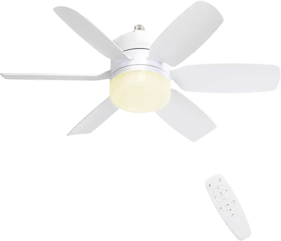 Fanspex 20.5'' Socket Ceiling Fan Light for Home Living Room Bedroom Garage