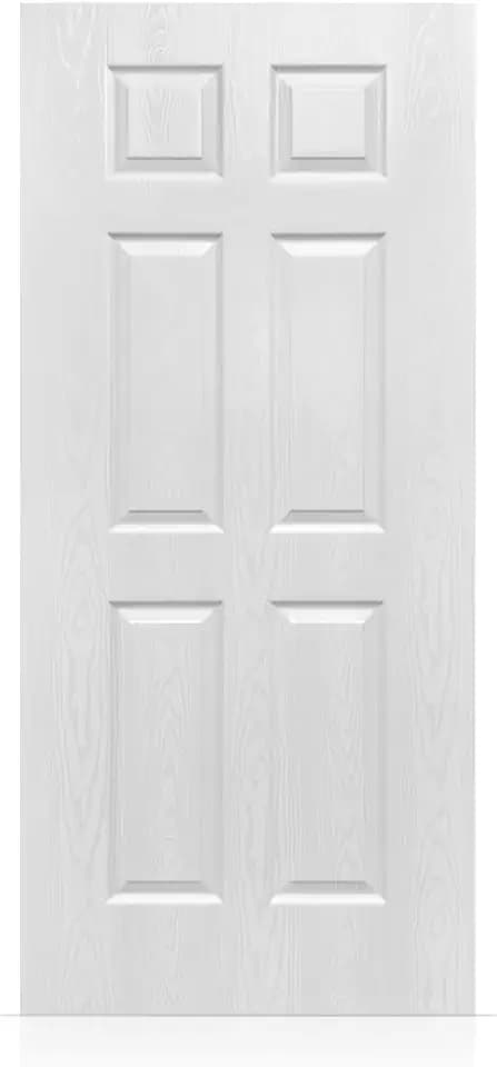 36 in. x 80 in. 6 Panel Hollow Core White Oak Finished PVC Composite Interior Door Slab
