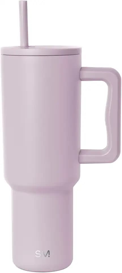 Simple Modern 40 oz Trek Tumbler with Handle and Straw Lid | Cup Holder Friendly Insulated Stainless Steel Travel Mug | Lavender Mist