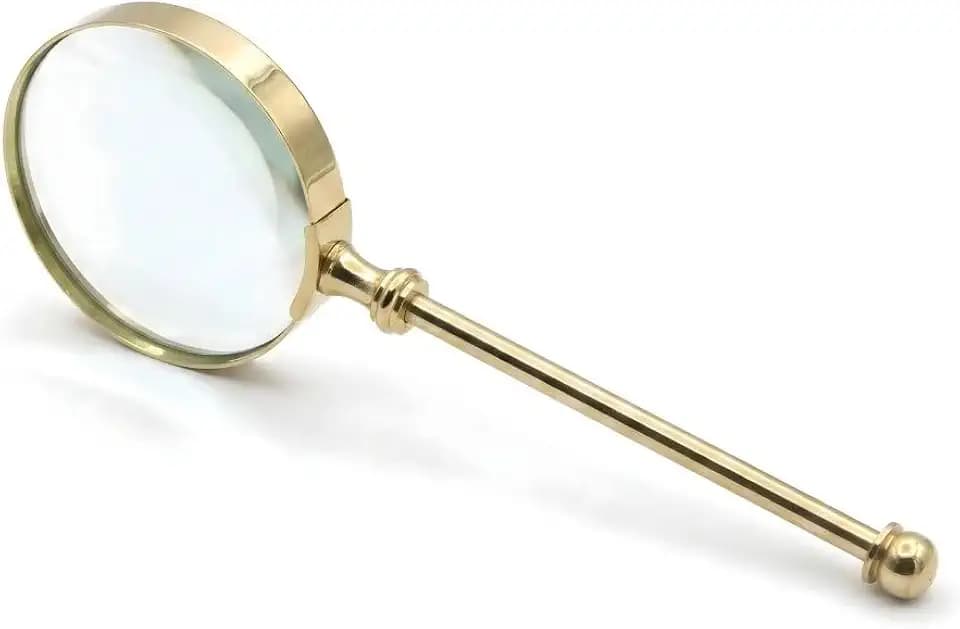 Magnifying Glass with Solid Brass Handle, Handheld Magnifying Glass Lens, Antique Magnifier, Reading, Inspection, Coin & Stamp, Astrologer, Low Sight Elderly Collectible Décor Gift