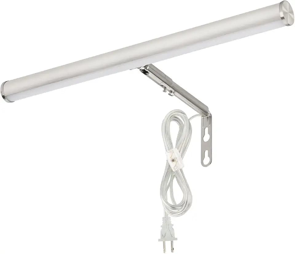 LED Picture Lights for Paintings Plug in, Brushed Nickel Finish