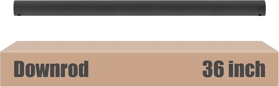 36 inch Ceiling Fan Downrod, 3 FT,1'' Diameter (Black, Not Threaded)