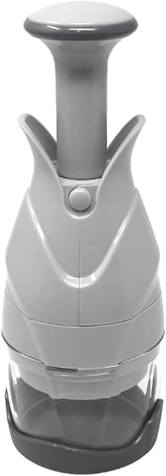 Push Chopper – Good Grips Vegetable Chopper with Soft, Comfortable Handle, Removable Blade Cartridge, and Easy-Clean Design – Ideal for Vegetables, Fruits & More - Gray