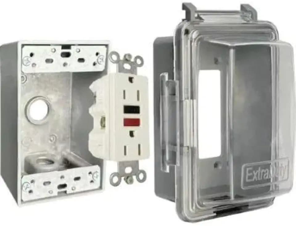 Southwire 1GIUPK-JJ-UPC 1 Gang Non Metallic Cord Connector Weatherproof GFCI Cover Kit