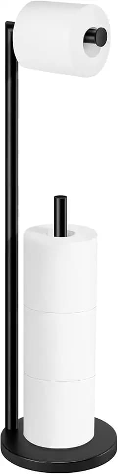 Toilet Paper Holder Stand, Black Toilet Paper Holder Free Standing
