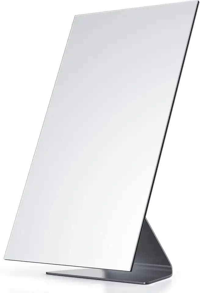 NEZZOE Rectangular Free-Standing Frameless Makeup Mirror, 12" x 7"