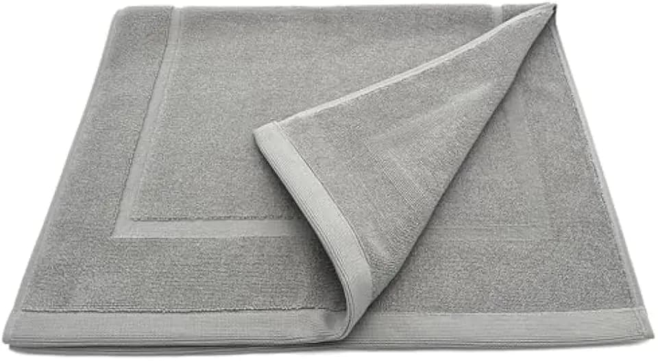 1000 GSM Turkish Cotton Bath Mat, Silver-Infused (Silver)