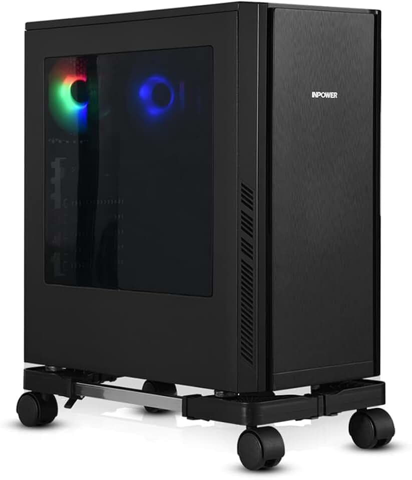 YOSE CPU-Ständer Mobiler Desktop Tower Computer Bodenständer Rollen Verstellbare Breite Universal