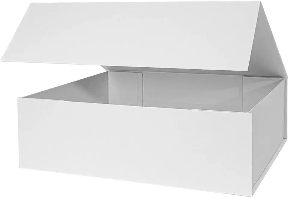 White Magnetic Extra Large Gift Box with Lid,16.5x13x5 Inch, 4Pcs
