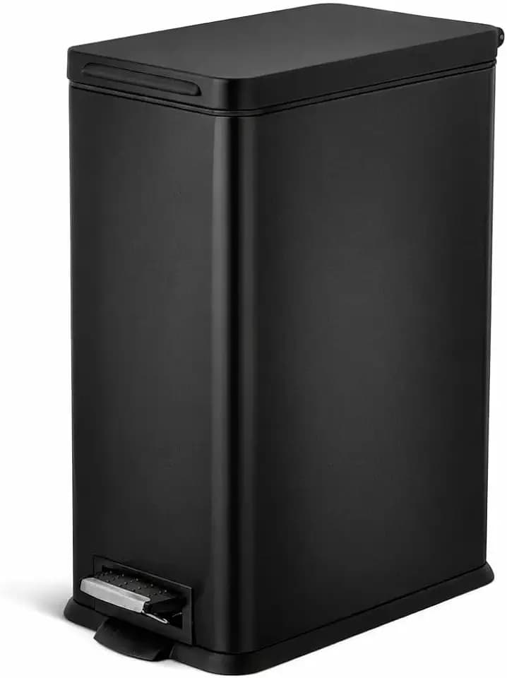 Home Zone Living 8 Gallon Kitchen Trash Can with Slim Fit Design