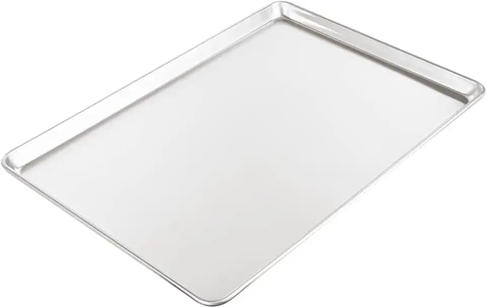 Restaurantware Met Lux 26 x 18 Inch Industrial Baking Pan 1 Heavy-Duty Full-Size Bakery Sheet Pan - Rimmed Edges Endures Up To 392F Aluminum Sheet Pan Dishwashable Ideal For Baking Or Roasting