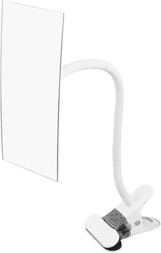 IMIKEYA Clip-On Desk Makeup Mirror for Cubicle, Anti-Peeping Privacy Mirror, Convex Rear View Desk Mirror for Office Computer Monitor, Adjustable Gooseneck Clamp Mirror