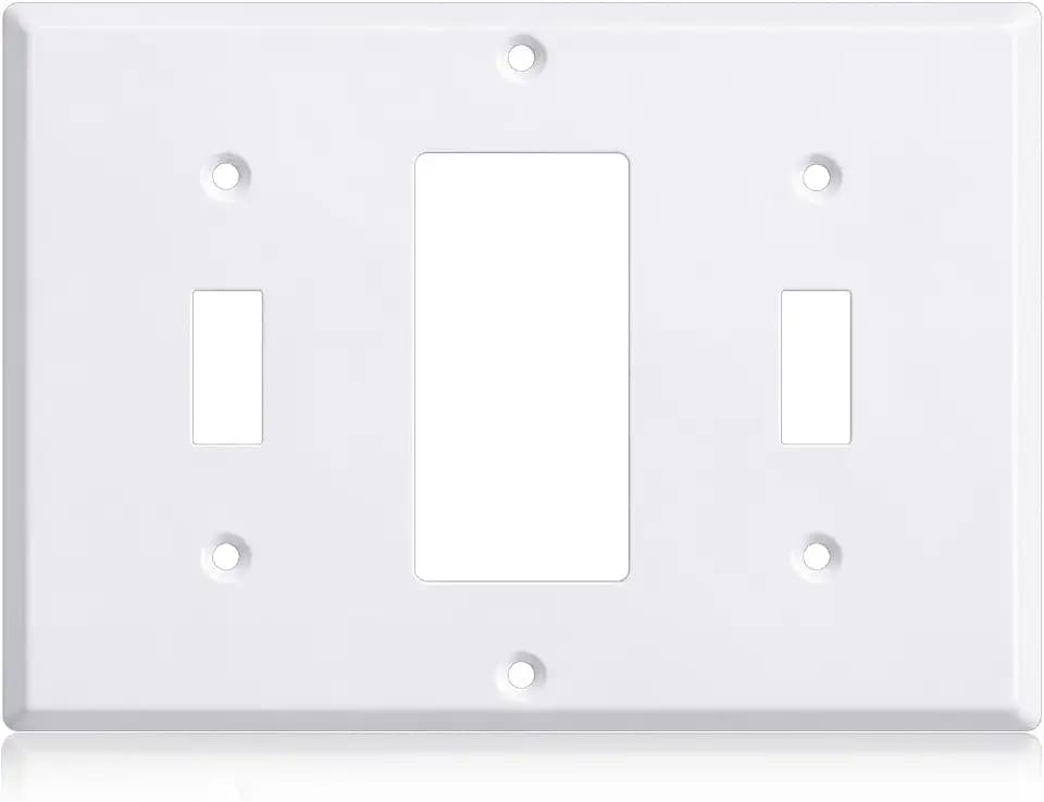 Kingdder 1 Pcs 3gang Wall Plate, Toggle/decor/toggle, Stainless Steel