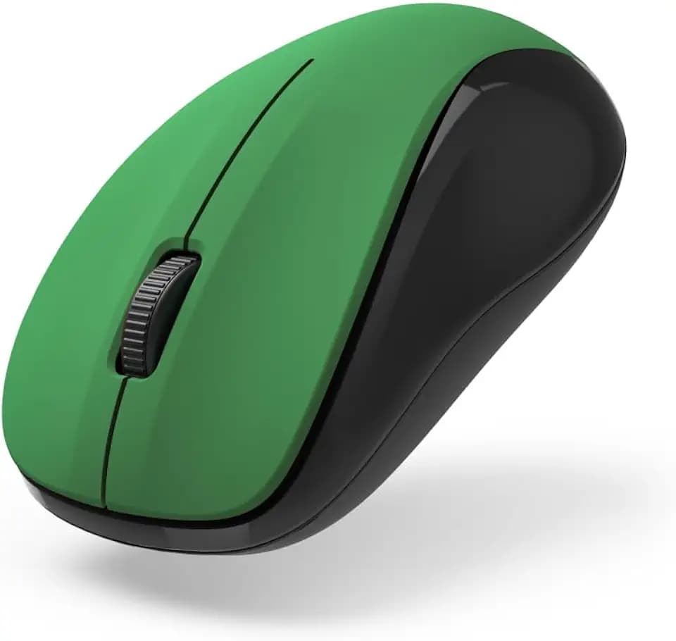 Hama Funkmaus kabellos (3 Tasten, 2,4GHz, 1200dpi, optische Maus kabellos, wireless, Computermaus, für Laptop/PC/Notebook, geräuschlos, Batterie, für Rechtshänder, für Linkshänder, USB-Empfänger) grün
