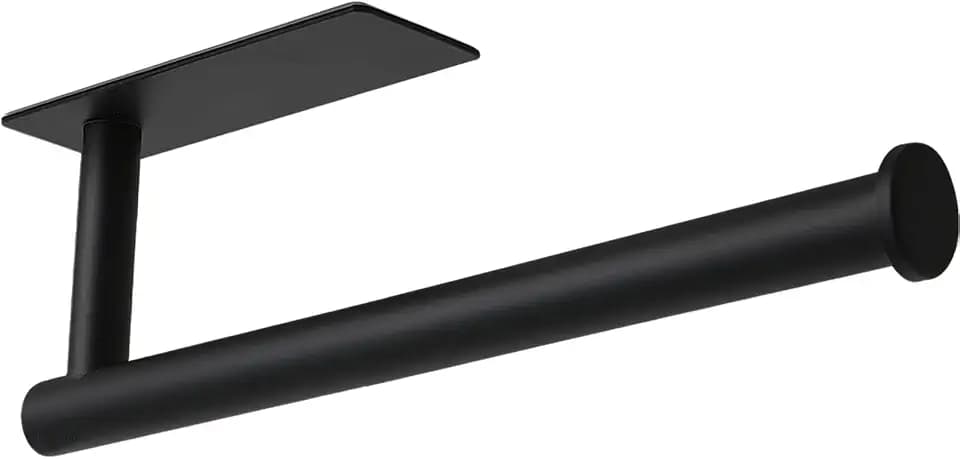 theaoo Under Cabinet Paper Towel Holder for Kitchen, Adhesive, Black